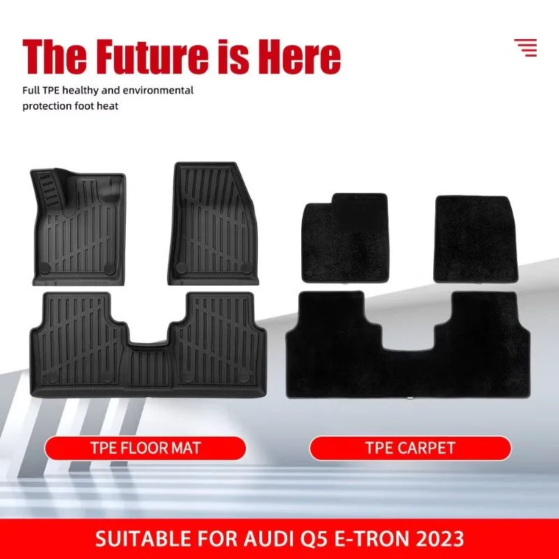 Floor Mat for Audi Q5 E-Tron 2023 5 Seat TPE Floor Mats All-Weather Waterproof Car Mats Easy Clean Accessory view 2
