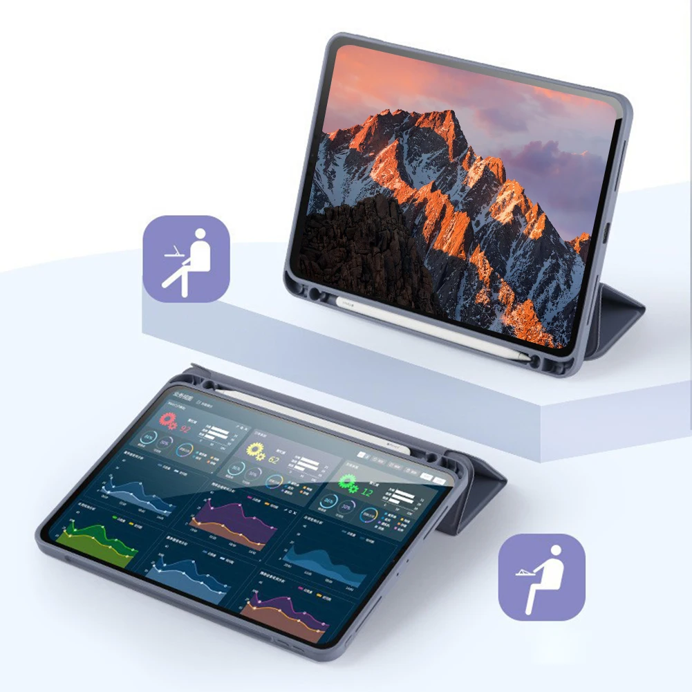 เคสสำหรับ iPad Air 5/4 2024 10.9นิ้ว, เคสแท็บเล็ตกันกระแทกและกันกระแทกอัตโนมัติเคสที่วางแท็บเล็ต