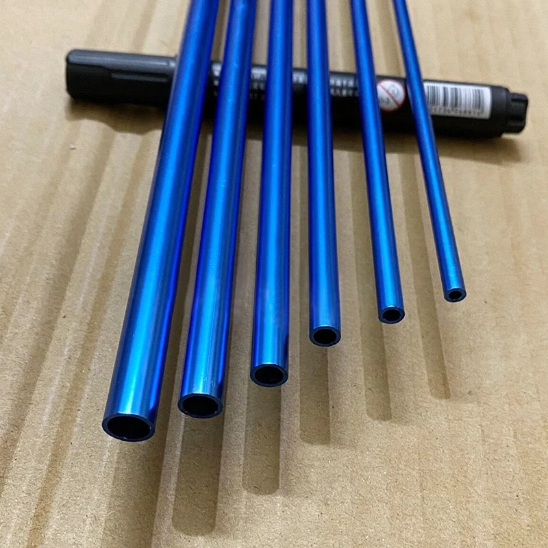 Length 500mm 6063 Aluminium Pipe Anodized Aluminum Tube OD 5-20mm Colored Aluminum Alloy Tube Wine Red/Treasure Blue/Matte Black