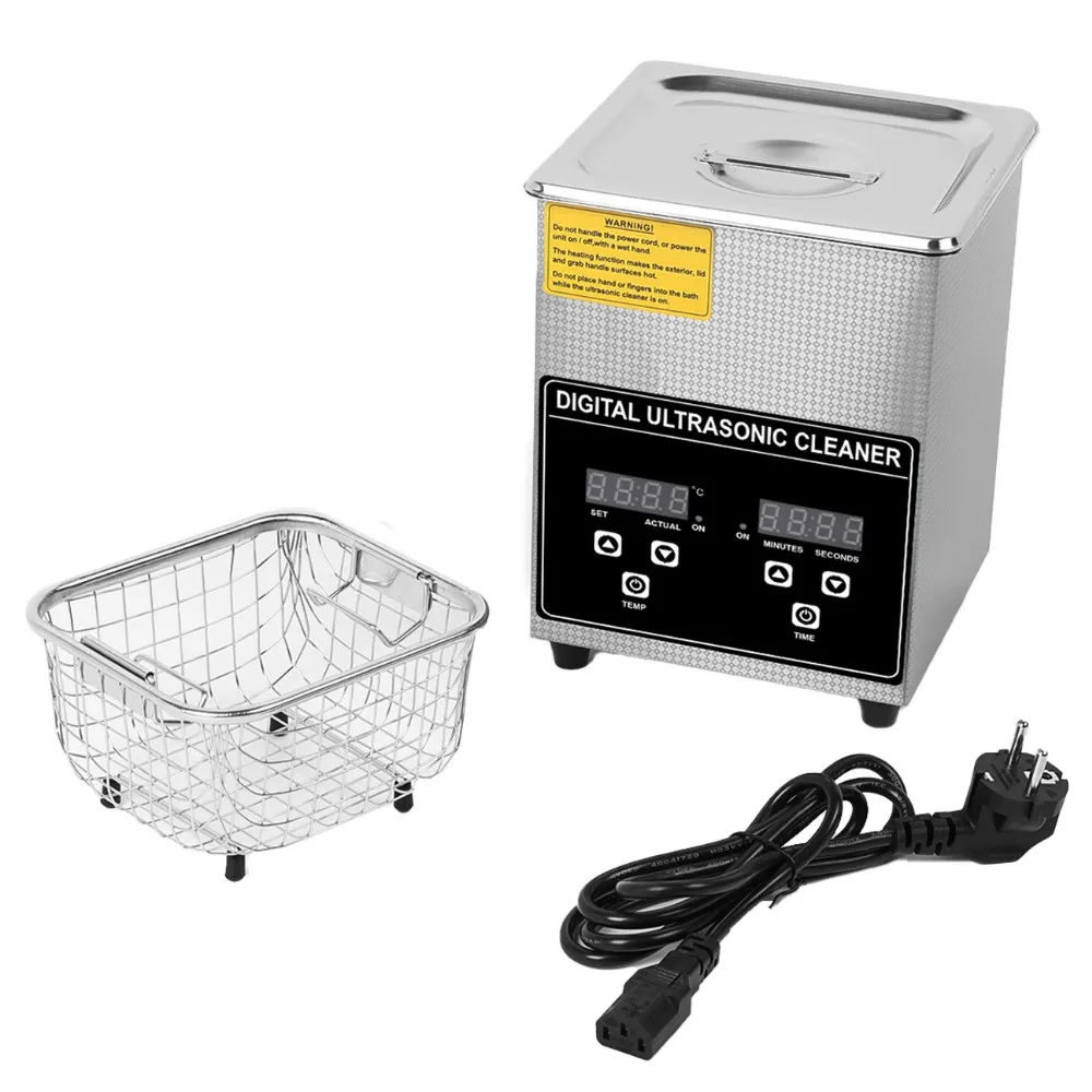 2L Ultradźwiękowa Myjka Czyszcząca 40KHZ Cyfrowa Maszyna do Czyszczenia z Funkcją Grzania, do Łańcuszków do Zegarków, Biżuterii, Narzędzie do Mycia, Ultradźwiękowe Urządzenie Domowe — 2