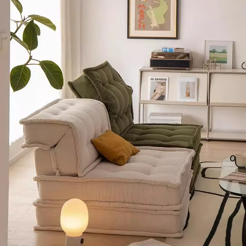Nordic Cream Mahjong Sofa Living Room Small Unit Designer Module Combination Single Lazy Fabric Sofa