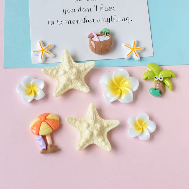 Ocean Series Flower Starfish DIY Shoe Charms For Clogs Hole Bubble Slides Sandals Removable Shoe Decor Accessorie Girls Gifts