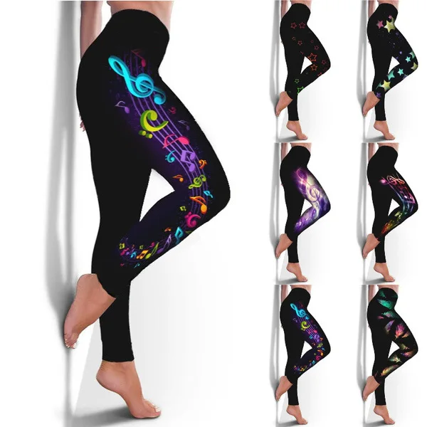 

New Musical Sport Leggings Women 3D Printing Tights Yoga Pants Gym Leggin Ladies Seamless Leggins for Female Leginsy Sexy Legins