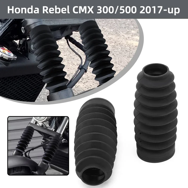 1 Pair Motorcycle Accessories Front Fork Cover Dust Guard Shock Damping Rubber Gaiters Boots For Honda Rebel CMX 300 500 17-23