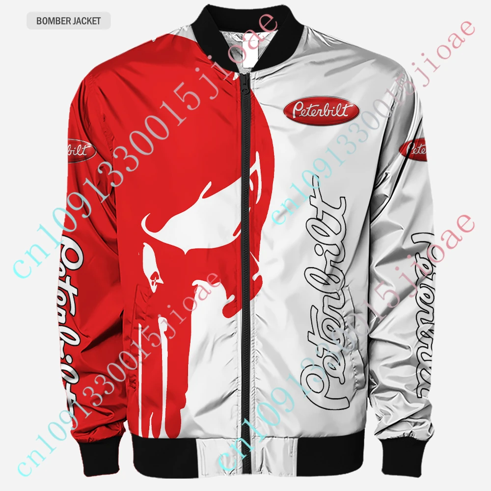 Peterbilt Dikke Jas Harajuku Parka's Windjack Voor Herenkleding Techwear Honkbal Uniform Bomberjack Aangepast Logo