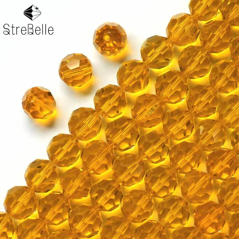 StreBelle Mix Colors Jewelry Making Beads 100pcs/Bag 32Faceted Round Crystal Glass Quartz 4MM Loose Beads AAA Grade