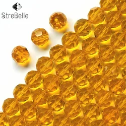 Fashion DIY Glass Bead 4mm Round Beads Football Shape Yellow Color Crystal Clothing and Jewelry Accessories AAA 100PCS