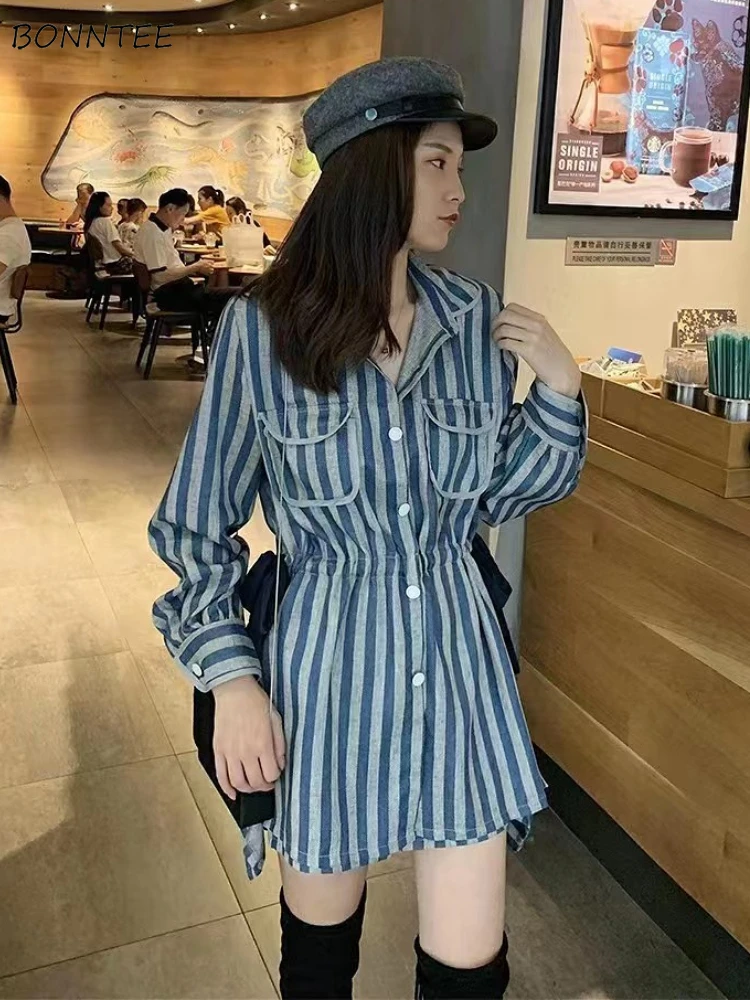 

Женский комплект из двух предметов, нежные полосатые бандажные рубашки, шорты с эластичной резинкой на талии, винтажная модная универсальная уличная одежда