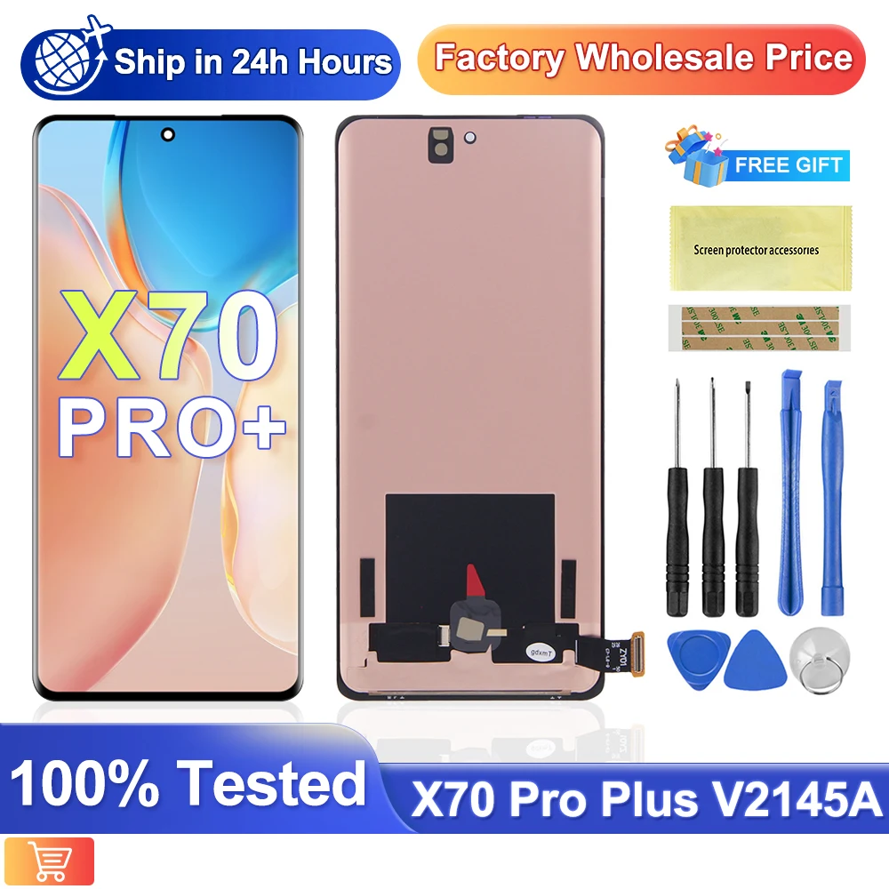 6.78\'\'AMOLED For pantalla vivo X70 Pro Plus V2145A LCD Display Touch Screen Digitizer Assembly Replacement for X70Pro+LCD