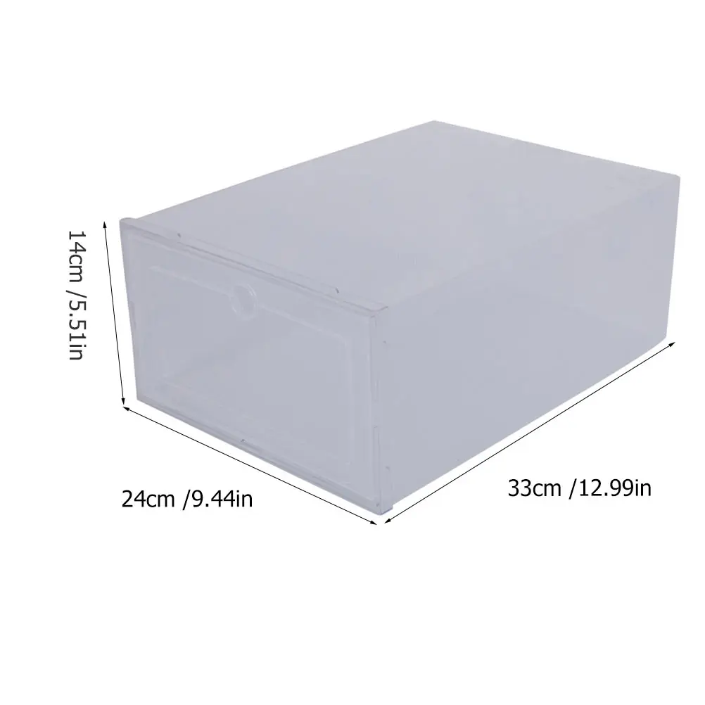 

6 Pcs Transparent Shoe Boxes Large Capacity Plastic Storage Cases Dust Proof Waterproof Easy Clean Simple