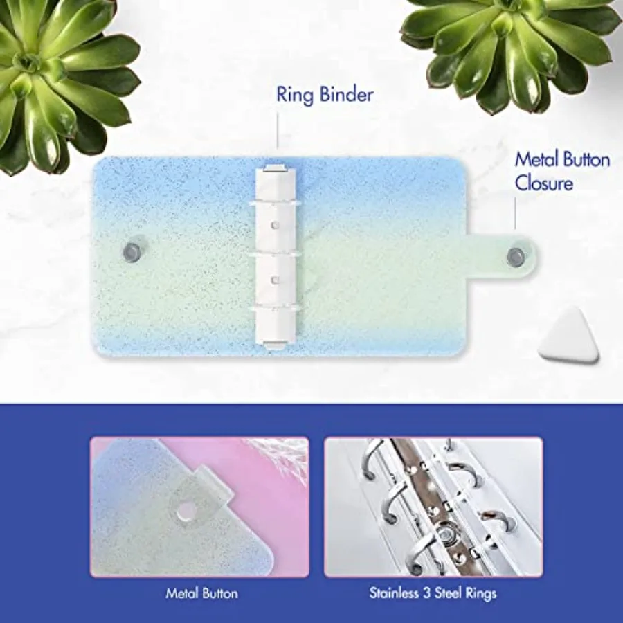 Mini Binder with Cash Envelopes - Cute A8 Wallet, Money Organizer, 3 Ring Binder, Clear Budgeting Planner for Cash Savings view 5