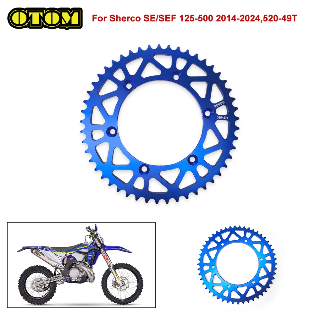 

For SHERCO Motorcycle Rear Chain Sprocket Aluminum Alloy Plate 520 49T SE SEF 125 250 300 450 500 2014-2024 Accessories Bikes
