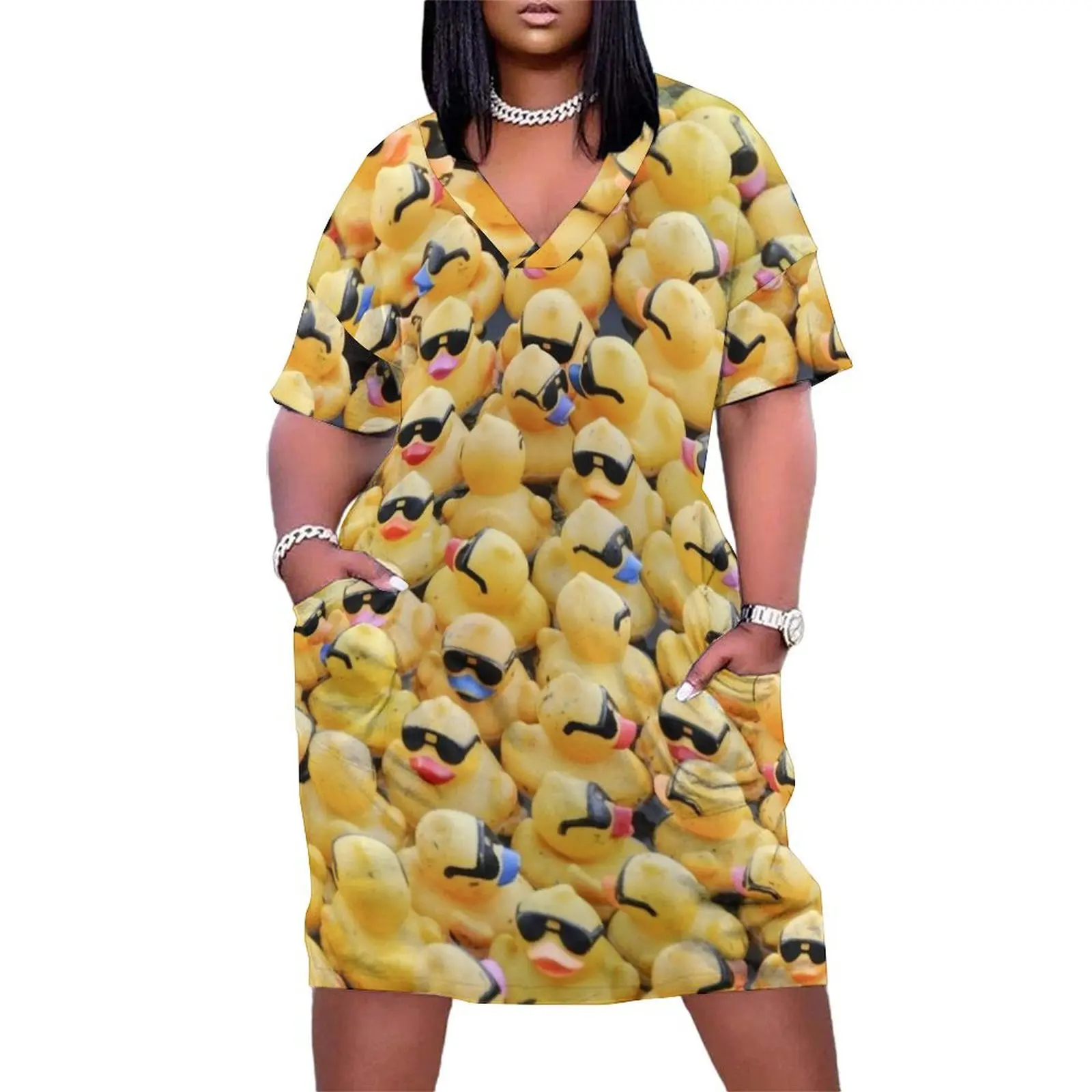 

a lot of ducks Loose Pocket Dress summer dresses women 2025 purple dress