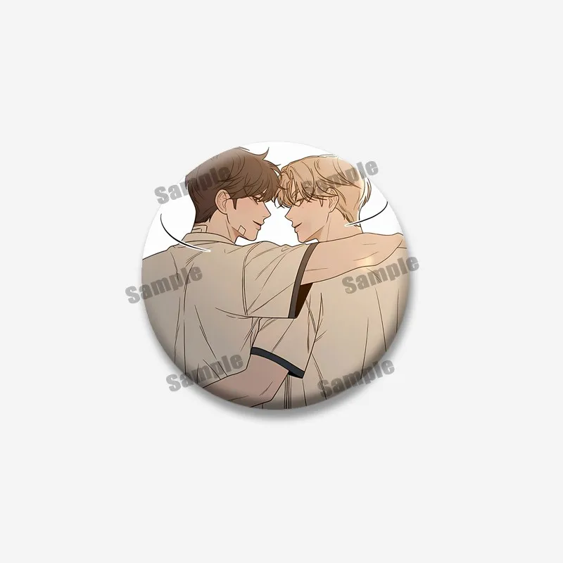 Lovely Korean Manhwa Operation True Love Button Pins Cartoon Character Lapel Badges Bag Hat Funny Round Brooch Accessory Gifts