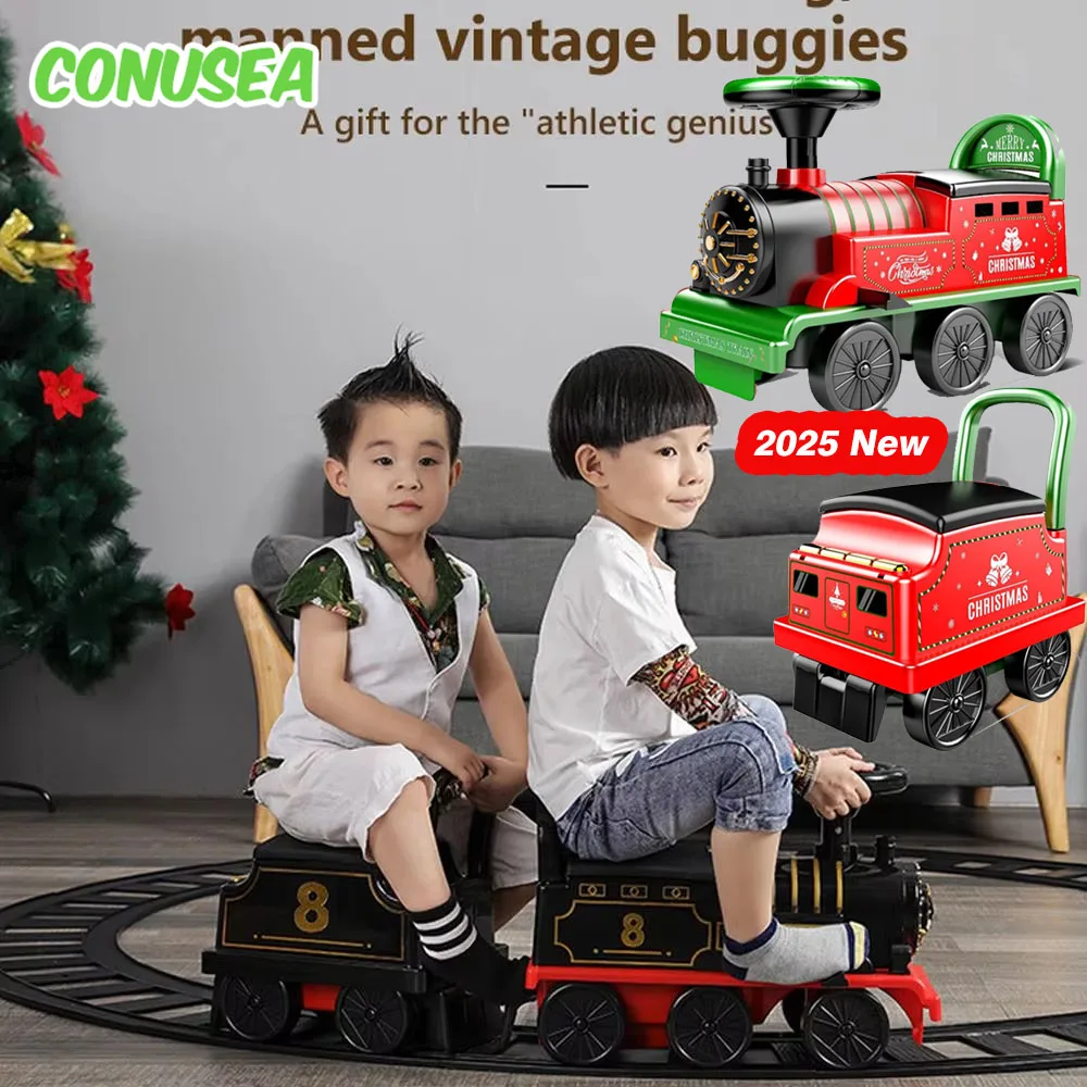 

Kids Riding Toy Ailway Classical Electric Train Model Can Carry A Small Train Rail Car Children's Baby Walker Stroller Toys Boys