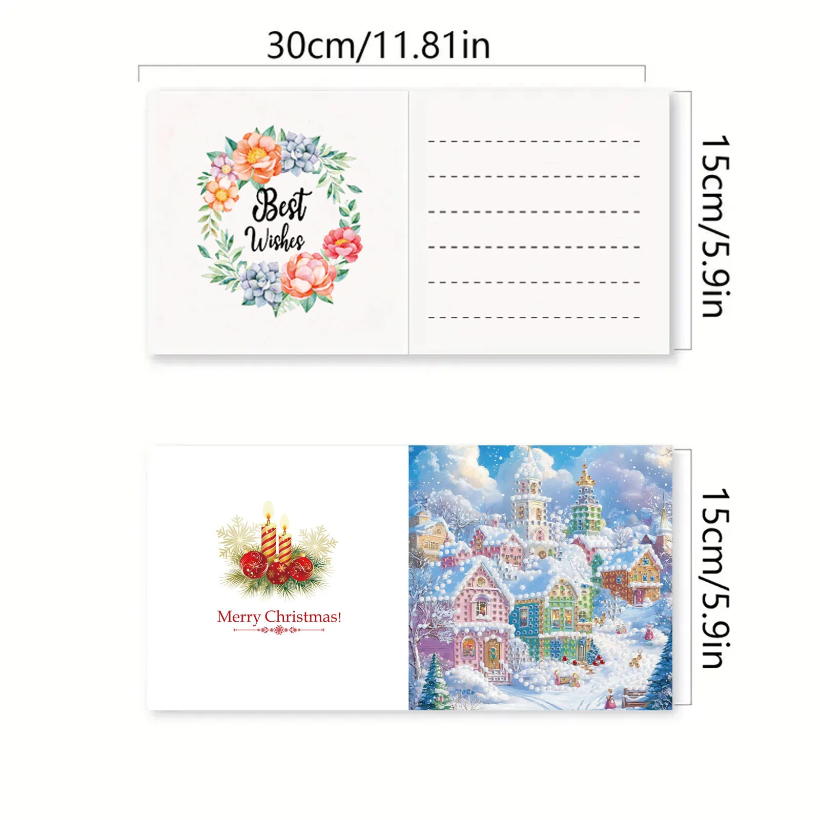 6 DIY House/Bottle/Pattern Diamond Painting Kit Greeting Cards, Expressing Unspeakable Love and Writing Romance