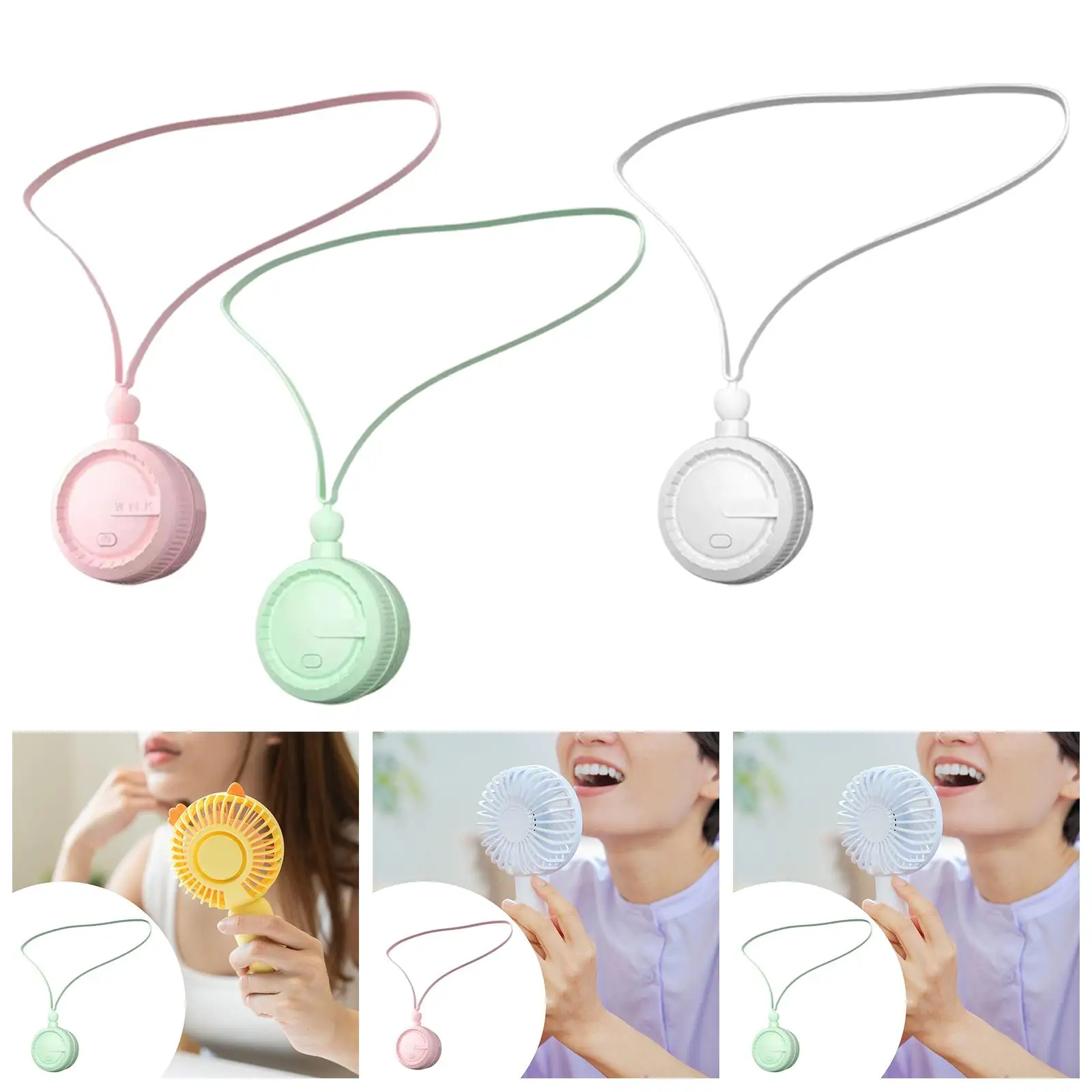 

Портативный шейный вентилятор для занятий спортом на велосипеде, летний подарок для детей и взрослых, мини-на батарейках, легкий, 3-скоростной, с регулируемым ремешком