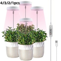 1/2/3/4pcs Growth Light Full Spectrum LED Plant Light Indoor Growth Light 2/4/8H Automatic Timer Brightness Height Adjustable