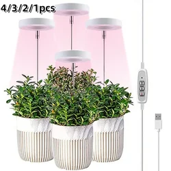 1/2/3/4pcs Growth Light Full Spectrum LED Plant Light Indoor Growth Light 2/4/8H Automatic Timer Brightness Height Adjustable