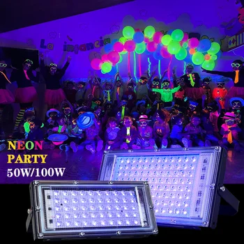 395nm 400nm LED UV Flutlicht 220V Uv Bühne Lampe 50W 100W 150W Leuchtstoff Wirkung Licht DJ Disco Party Bühne Hintergrundbeleuchtung