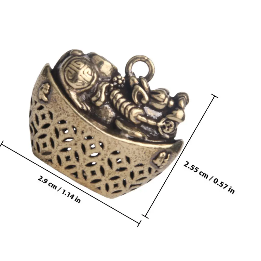 Brass Hollow-Out Ingot Pendant for DIY Keychain or Bag Charm – Retro Style Craft Accessory (2 Pieces)