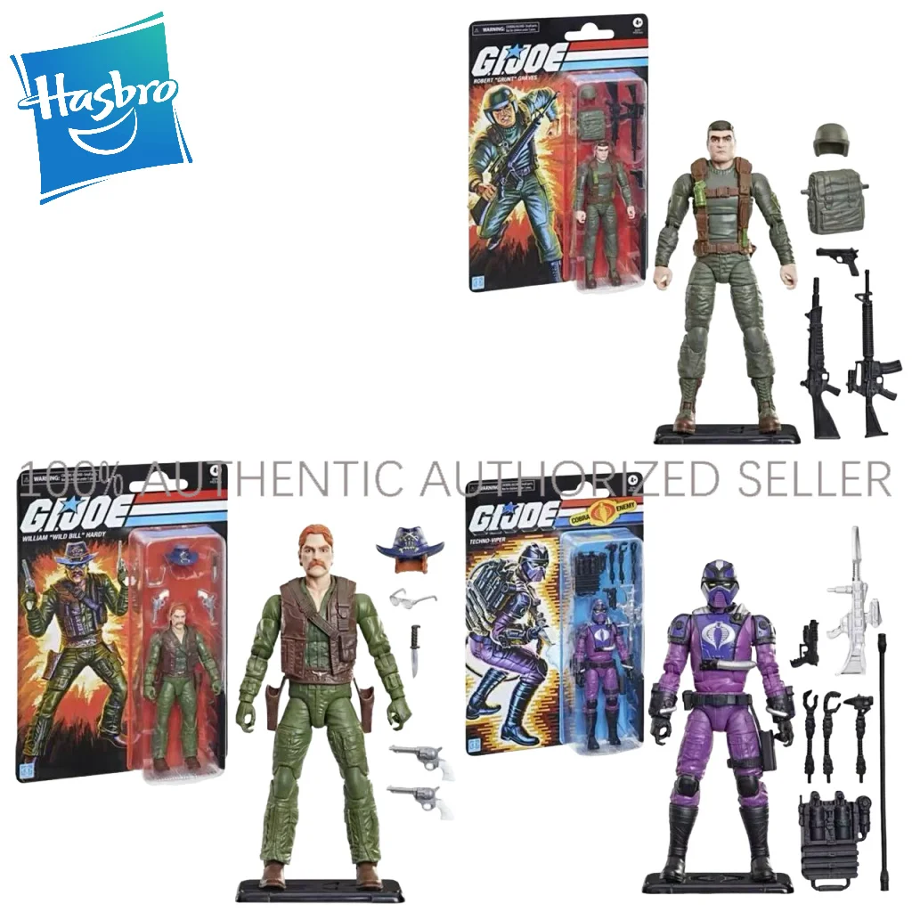 100%Original Hasbro G.I. Joe Classified Series William Wild Bill Hardy/Techno-Viper/Robert Grunt Graves Anime Figure Toy