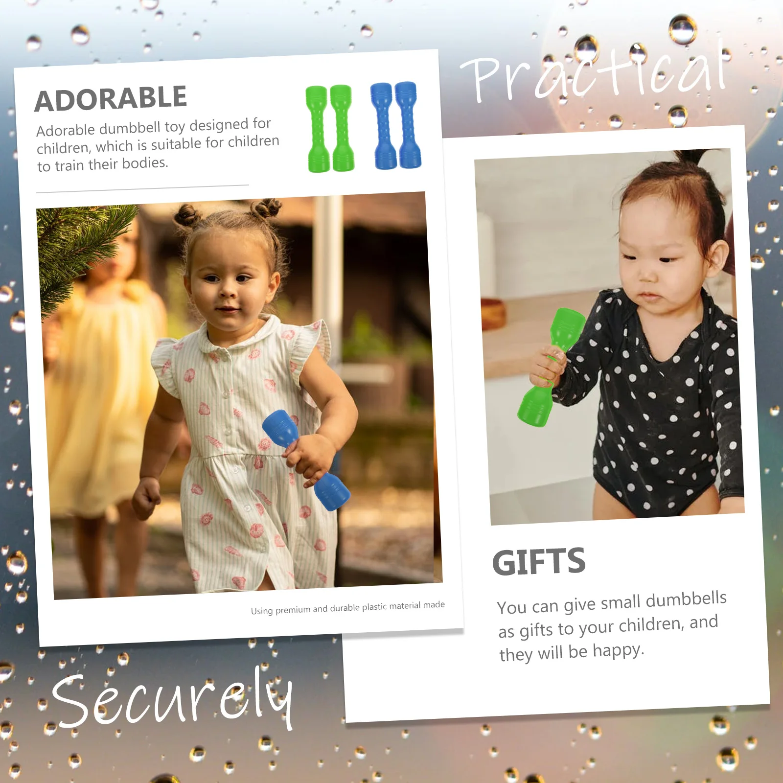 4 pçs haltere de áudio adorável crianças brinquedos esportivos criativos ferramentas da criança crianças desempenho dança vocalizar pequeno