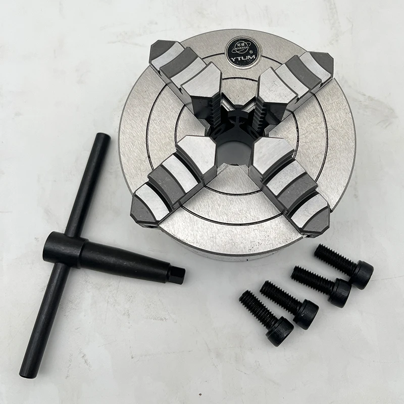 SANOU Mandrino A 4 Griffe Reversibile K72-100 – Diametro 100 Mm, Foro 25 Mm, Per Tornio Per Metallo E Legno