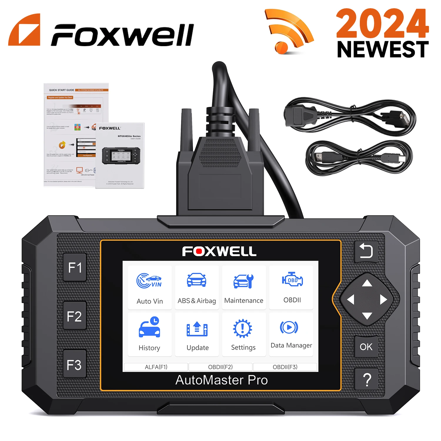 

Автомобильный сканер Foxwell NT650 Pro OBDII, считыватель кодов ABS SRS, двунаправленный автомобильный OBD2 сканер 25, диагностический инструмент для обслуживания