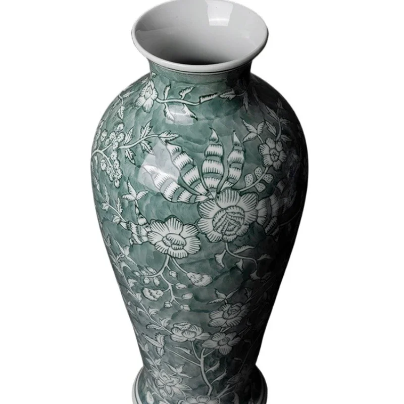 

Oriental Paris, verdant vase Grisaille hand-painted, twigs, colored porcelain vase ornament