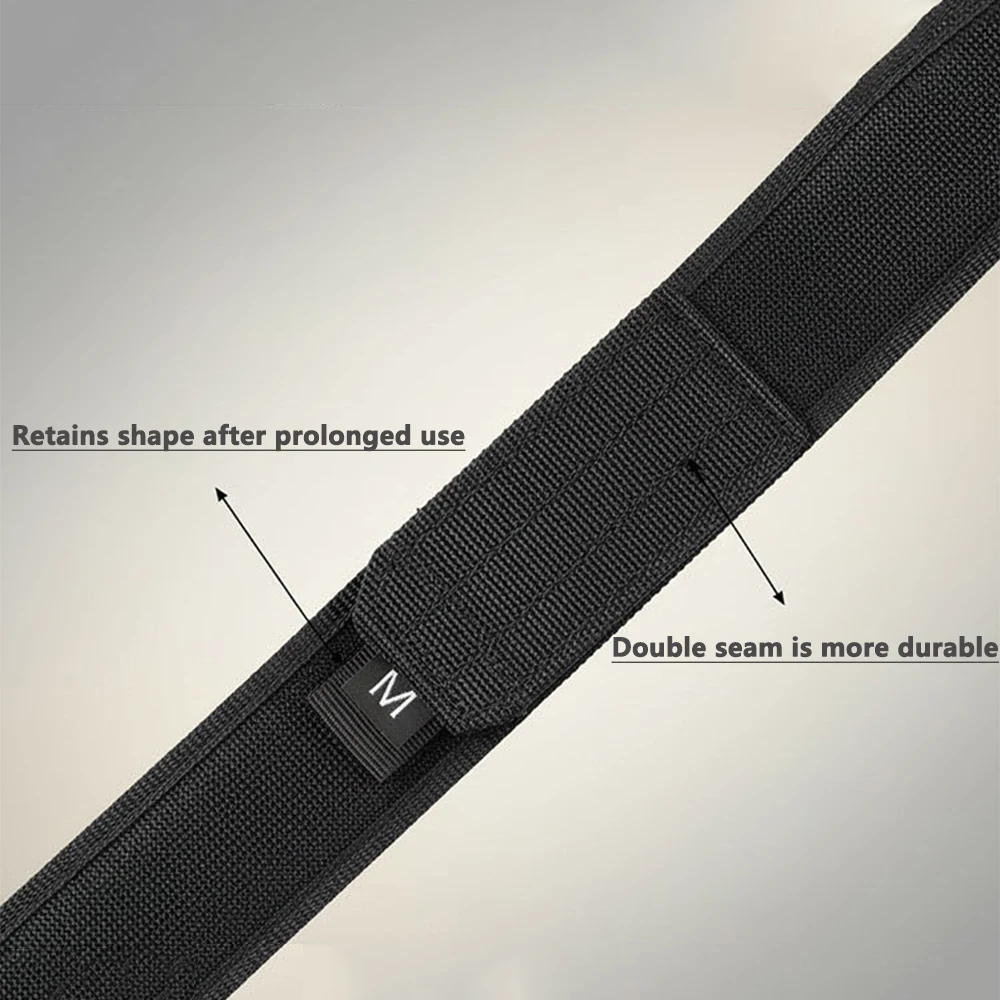 TUSHI Neuer 3,8cm Taktischer Innengürtel für Herren Premium Nylon Starrer Klettverschluss 105cm bis 125cm Gürtel ohne Schnalle Männlicher Taillengürtel – Detail 5