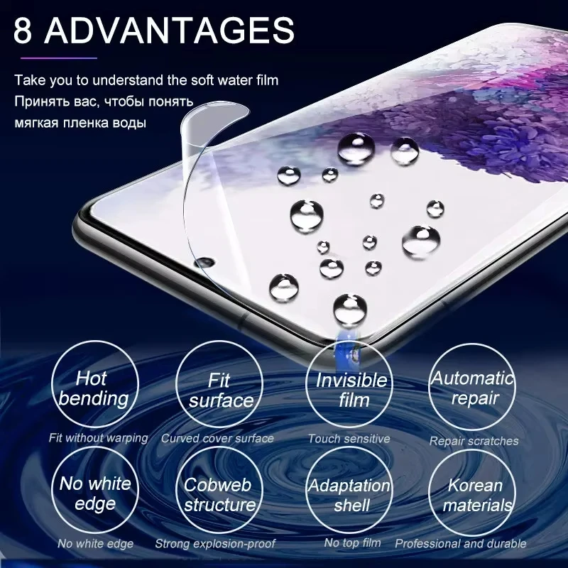 4 Stück Hydrogel-Folie Vollabdeckung für Samsung Galaxy S25 S26 Ultra S24 S23 Plus S21 S22 S20 A55 A56 A57 A36 5G A37 A16 A17 A26 A34 – Detail 3
