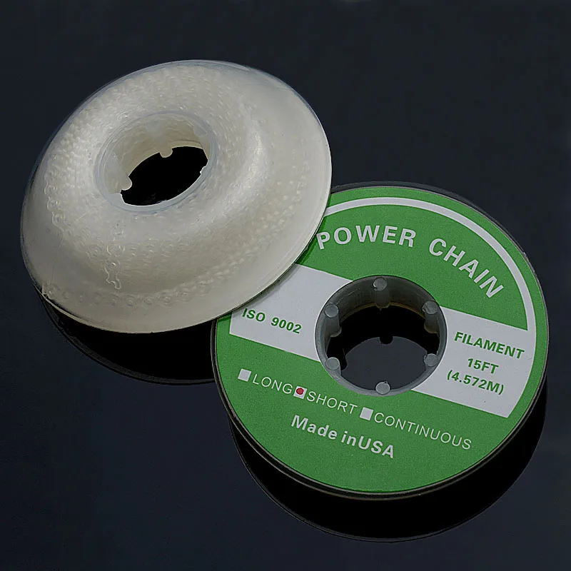 AZDENT Dental Kieferorthopädisches elastisches Ultra-Gummi-Power-Chain-Band, transparente Farbe, Größe lang, kurz, durchgehend, 15 Fuß/Rolle – Detail 3