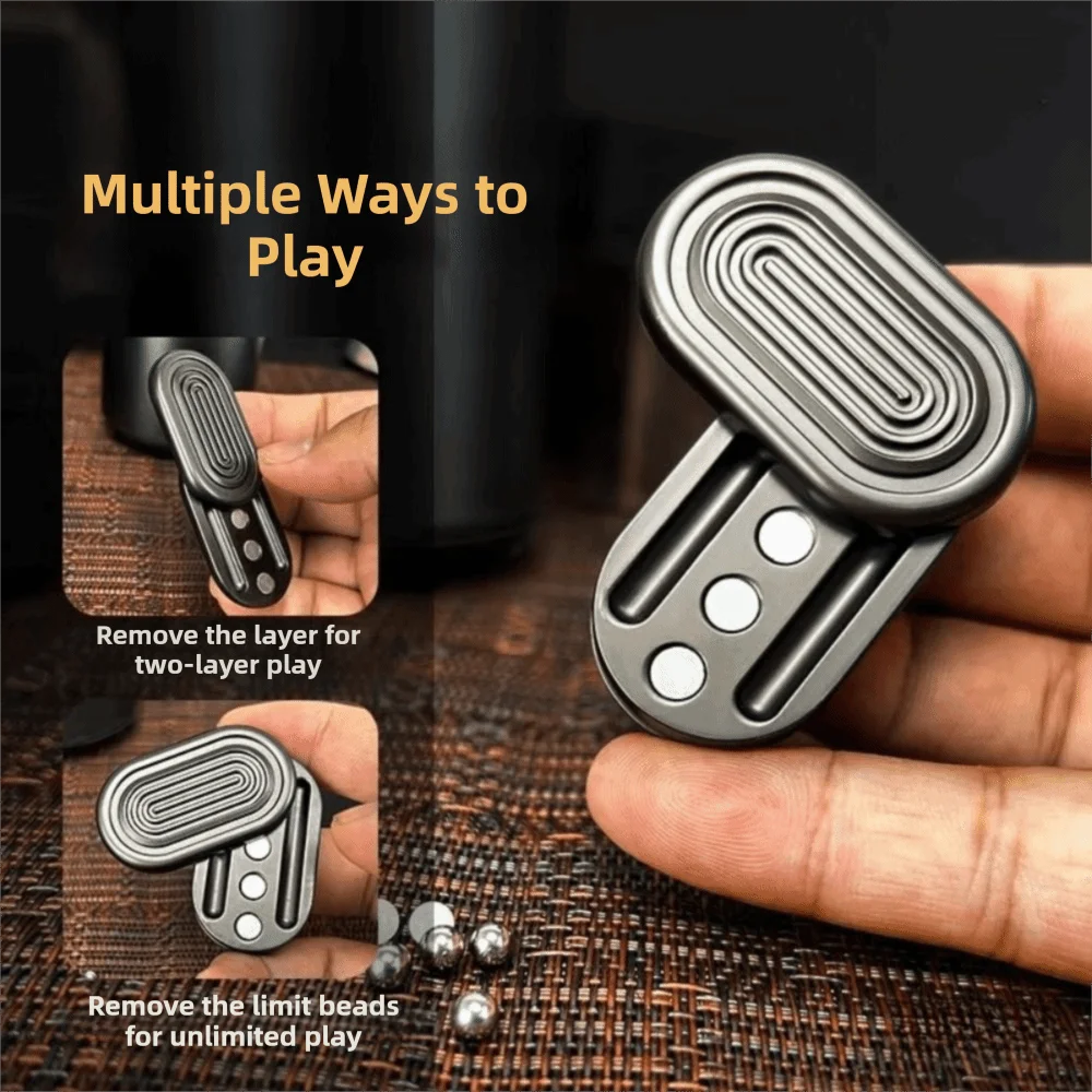 Metal Magnetic Three-Layer Push Card Unlimited Fidget Slider EDC Fingertip Gyro Fidget Spinner Toy ADHD Tool Anxiety Relief Toy