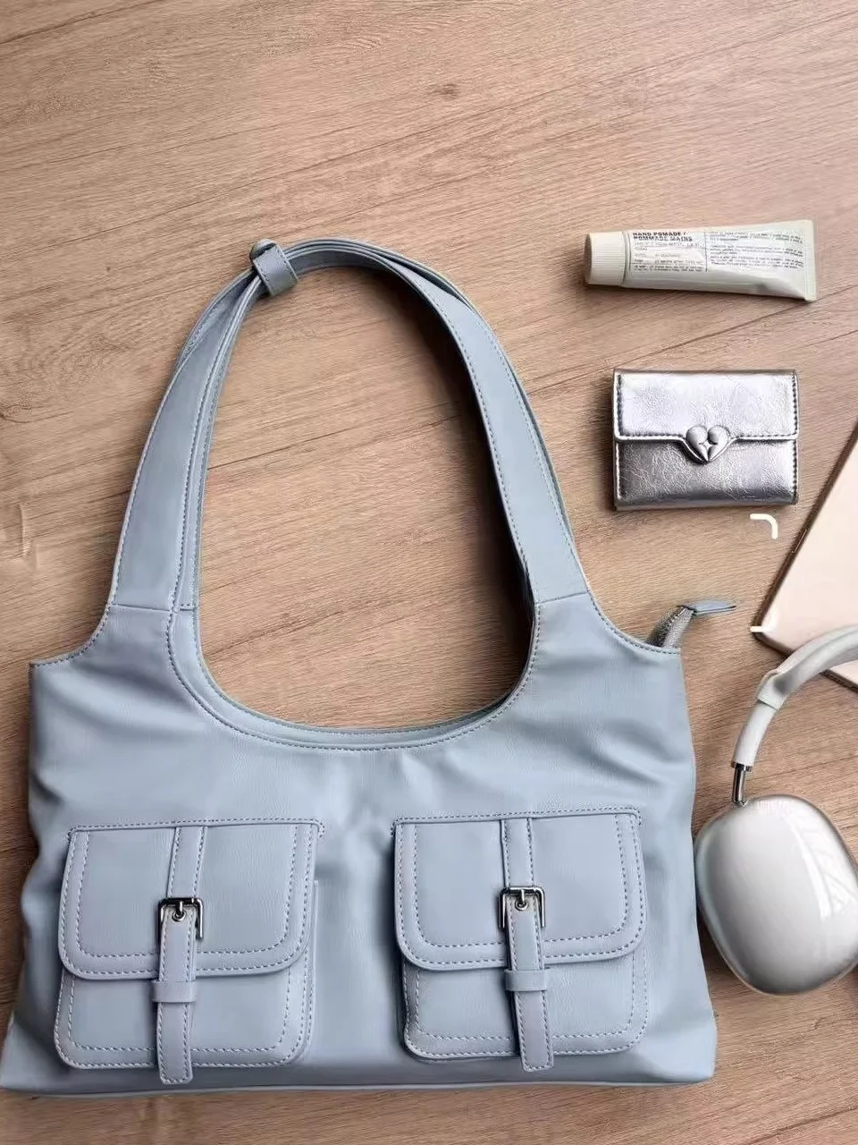 

Spring 2025 New Sle Underarm Single oulder Bag Women's Handbag PU Leather Korean Sle Versatile Size Medium Daily Use