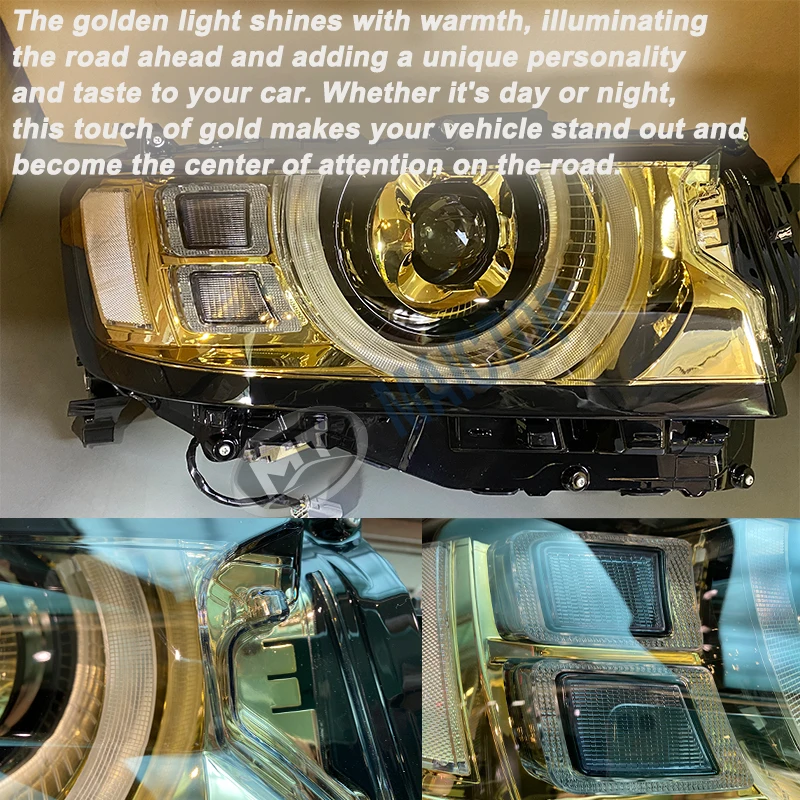 Maictop Car Accessories Upgrade Front Led Golden Headlight Head Light for Land Cruiser 300 Lc300 Fj300 2023 2022 - Image 4
