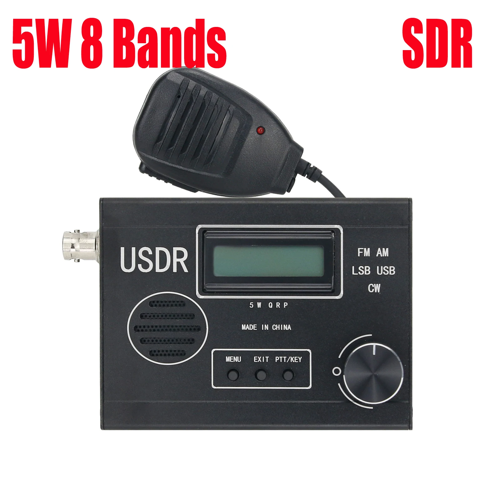 5W USDR USDX 8 Bands 10/15/17/20/30/40/60/80m SDR Transceiver All Mode USB LSB CW AM FM SSB HF QRP