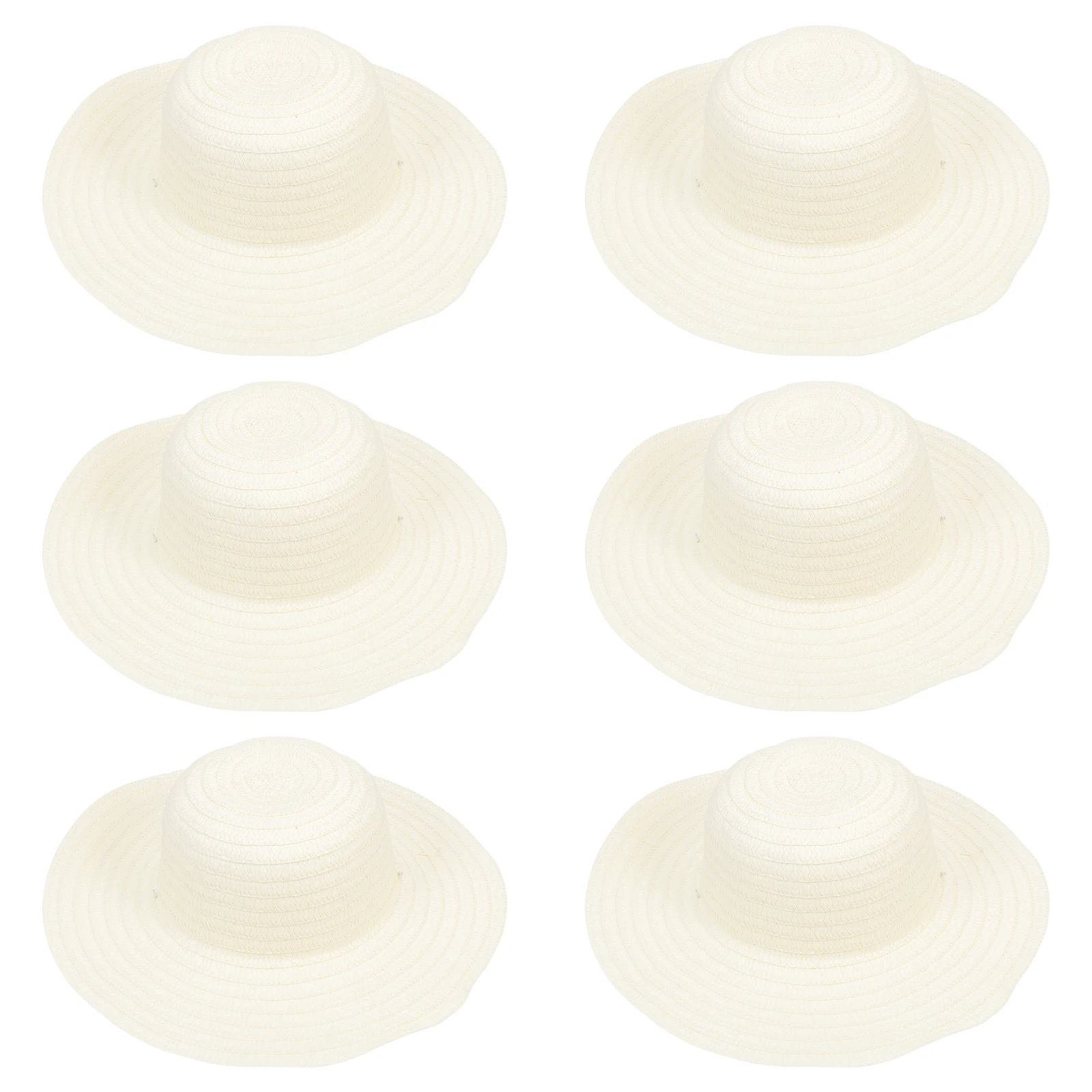

6 Pcs Blank Painting Straw for Kids 8 Years Craft Supplies Diy Graffiti Hat Beach Painting Straw Hat Travel