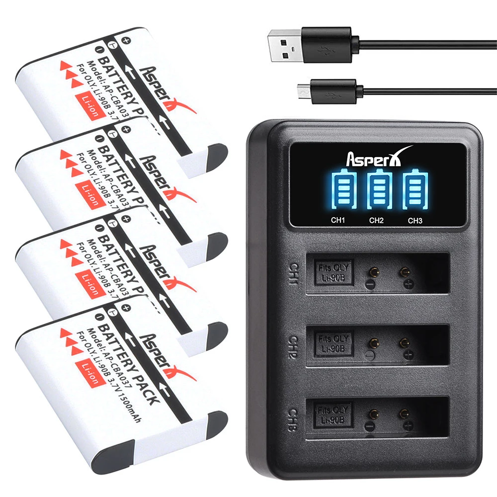 Batería de Li-90B con cargador para Olympus Li 90B, Li92B, resistente, Li-92B, TG-4, TG-6, TG-5, IHS, SH-1, SH-2, SH-60, SH-50, IHS, TG-2
