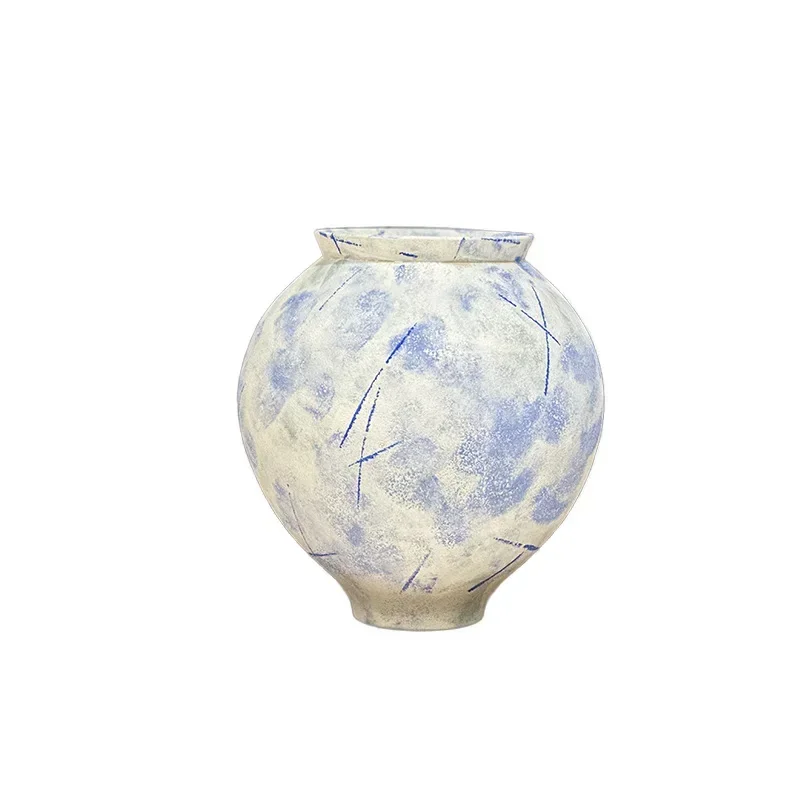 

Pottery Pot Simple Modern Dream Blue Ceramic Vase Home Model Room Desk Porch Soft Flower Arranger