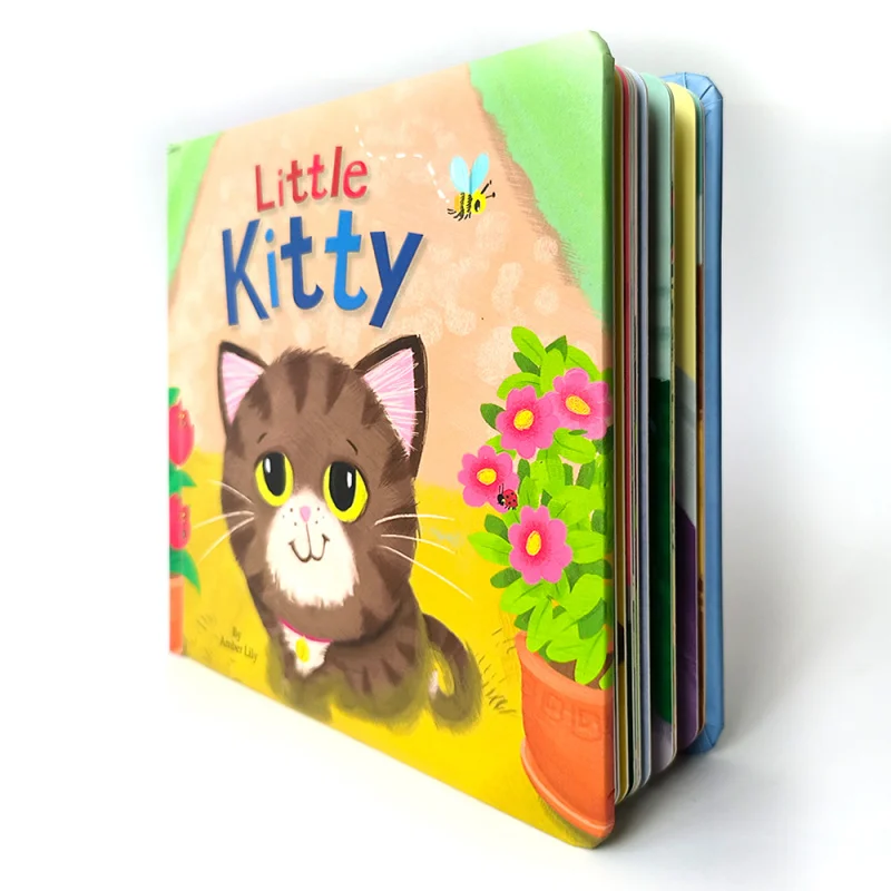 libro da tavolo con copertina rigida personalizzato Storia della buonanotte del gattino Libri da tavolo per animali Stampa di libri per bambini