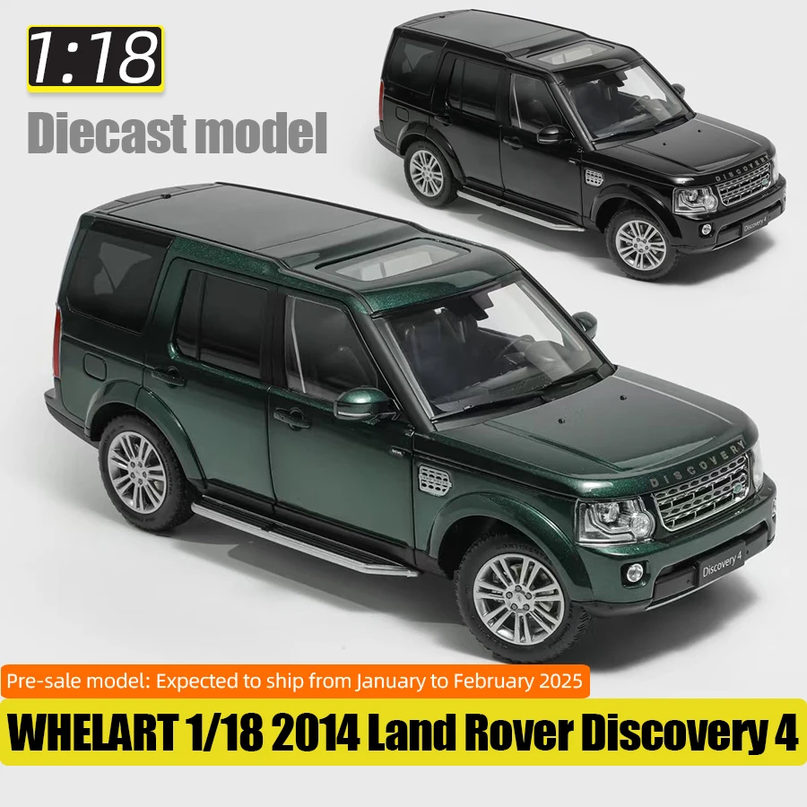 WHELART 1/18 2014 Land Rover Discovery 4 die cast Model Black Green Metal car model Static decoration Holiday gift collection