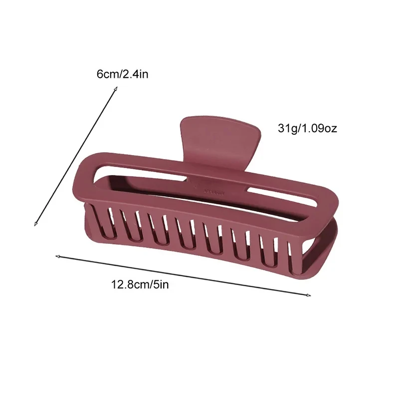 Большая прямоугольная заколка для женщин, популярные матовые заколки для волос, прозрачное украшение для волос, заколка-краб для девочек, аксессуары для волос в подарок