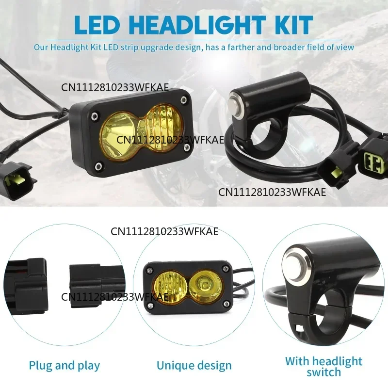 Motorcycle Light Bar Front Headlamp With Switch And Bracket Floodlight Headlight Kit PC Lens For Sur Ron Talaria Sting R MX4
