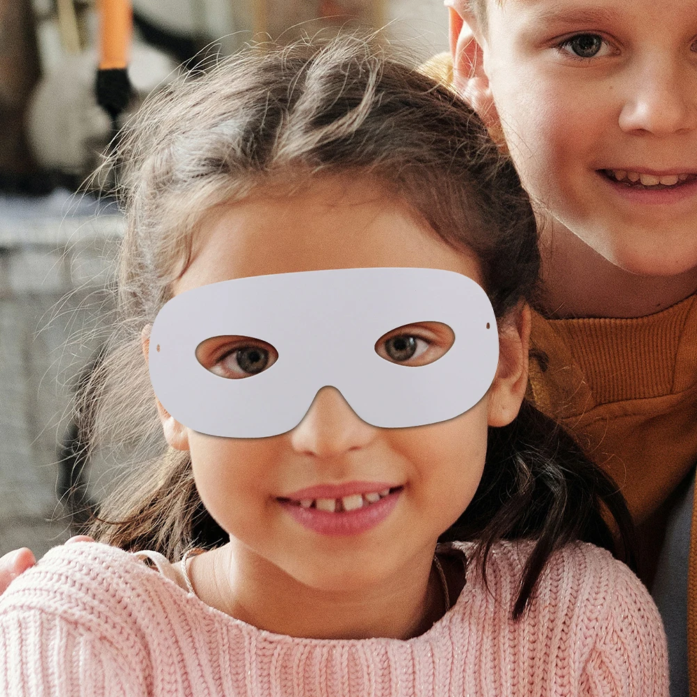 

80pcs Hand Drawn Kids Masks Lightweight Breathable DIY Coloring Party White Cardstock Craft Halloween Birthday