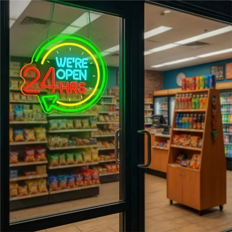 ABUN-For Business, Shop, Restaurant, Convenience Store, Coffee Bar,Hotel Decor-Dimmable Neon Light-Open Neon Sign
