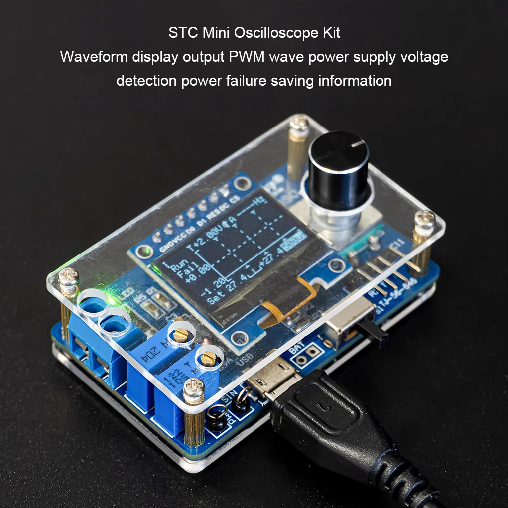 STC8K8A Microcontroller Electronic Welding Practice Parts Click Encoder To Stop/ Sampling Trigger Kit + Case