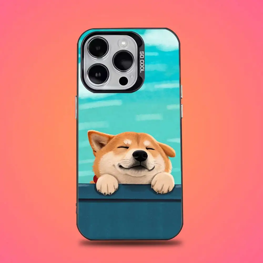 Animal Shiba Inu Dog Cute Phone Case For iPhone 16,15,14,13,12,11,Pro,Max,Plus,Mini,XS,SE Anti Fall Black Matte Hard Bumper