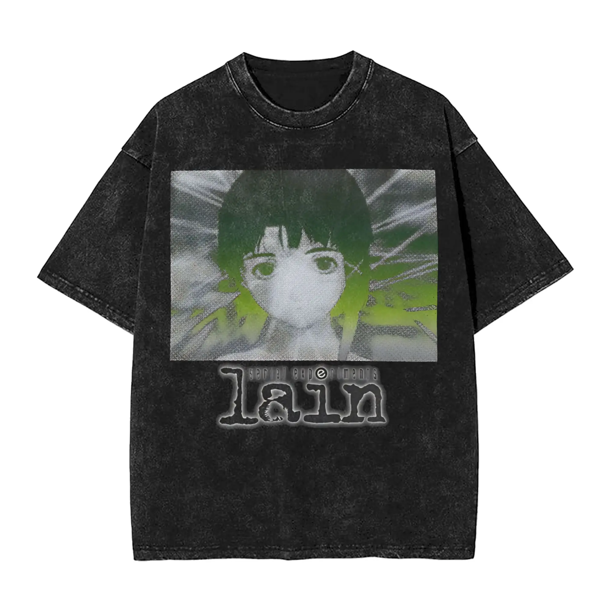 Serial Experiments Lain   T Shirts Men's  Cotton Novelty T-Shirt O Neck  Tee Shirt Short Sleeve Tops Graphic