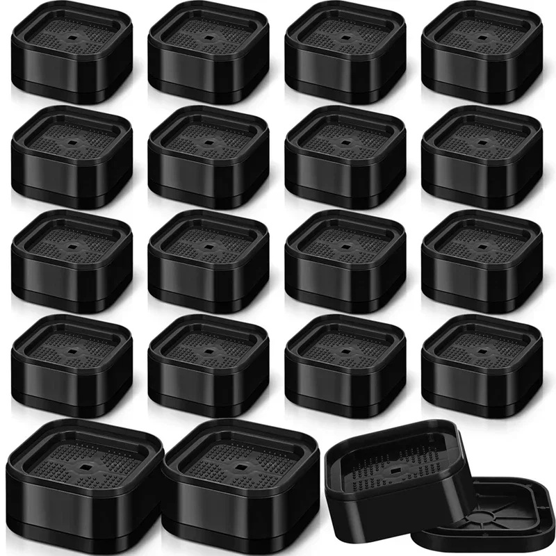 16pcs Furniture Risers Adjustable Bed Risers 1.38In Stackable Heavy Duty Bed Lifts Risers Square Bed Raising Blocks Foot Pad